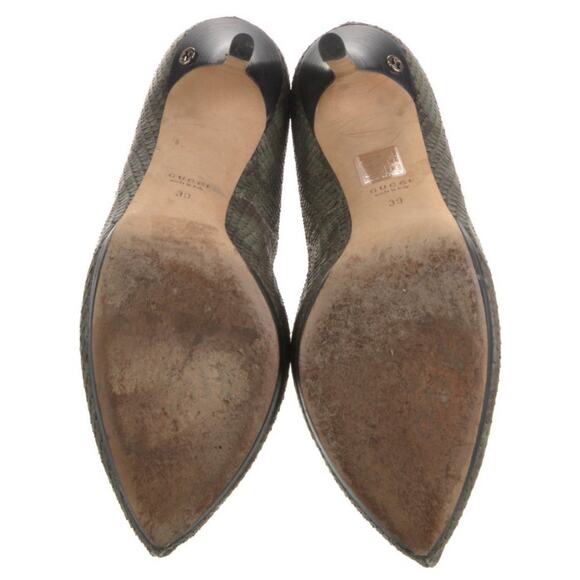 AUTH GUCCI Green Python Snakeskin Platform Pump Stiletto Heels Size IT 39/US 9 - Picture 5 of 5